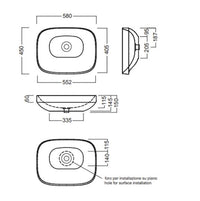 Lavabo appoggio 58 Abito bianco  - Hatria