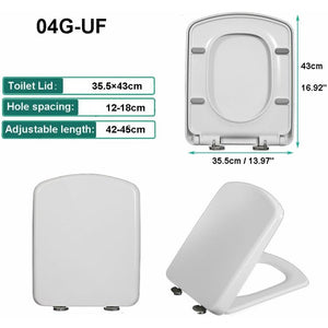 Sedile wc, copriwater universali quadrato,tavoletta wc chiusura