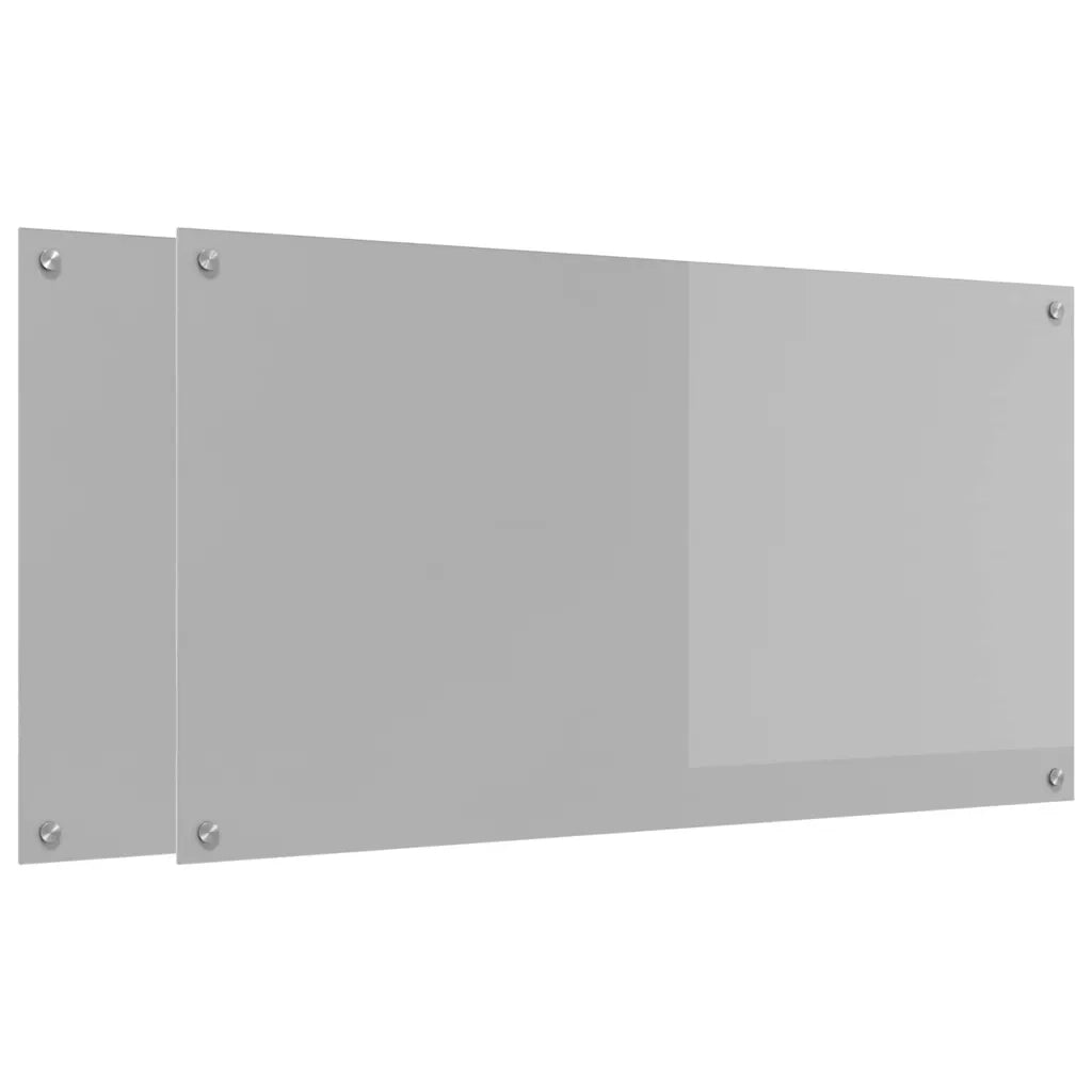 Rivestimento da Cucina 2 pz-Set di 2 Paraschizzi per Cucina Grigio chiaro 110 x 60 cm