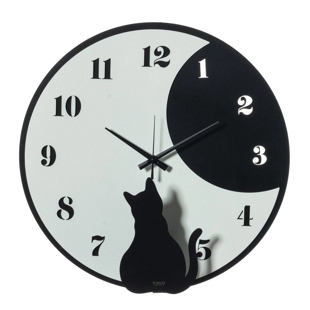 Orologio Moon Whiskers Nero e bianco marmo