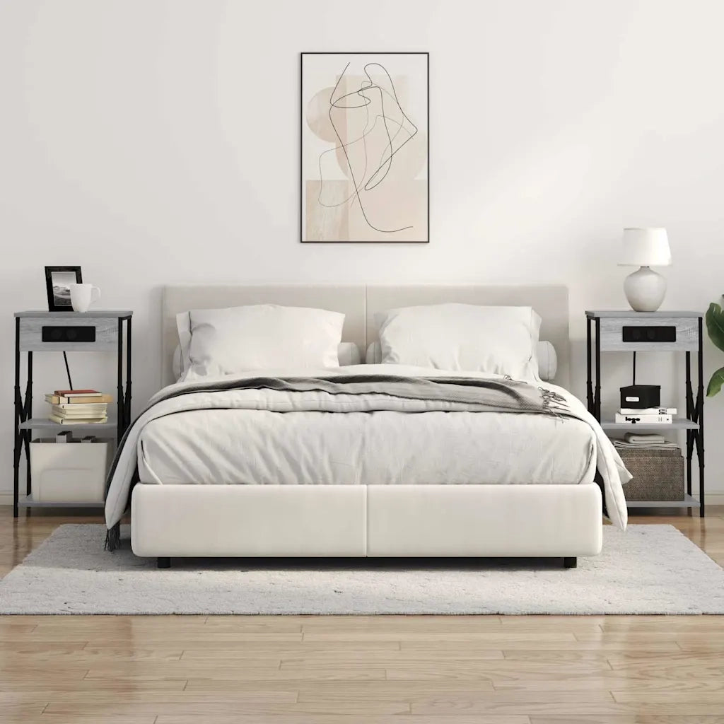 Armadio da Notte con lo scaffale Grigio Sonoma 41 x 31 x 76 cm 859531