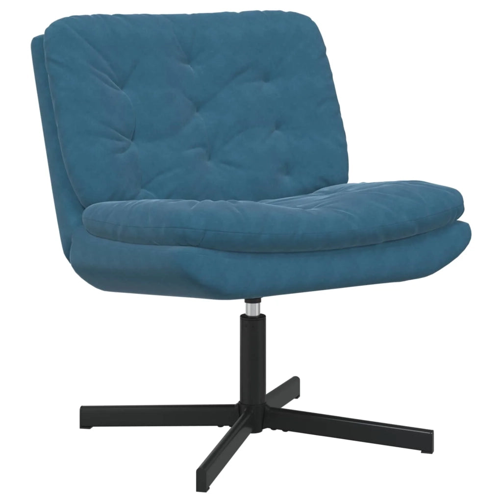 Poltrona Relax con Base-Poltroncina Girevole Blu 63 x 75 x 76 cm Velluto