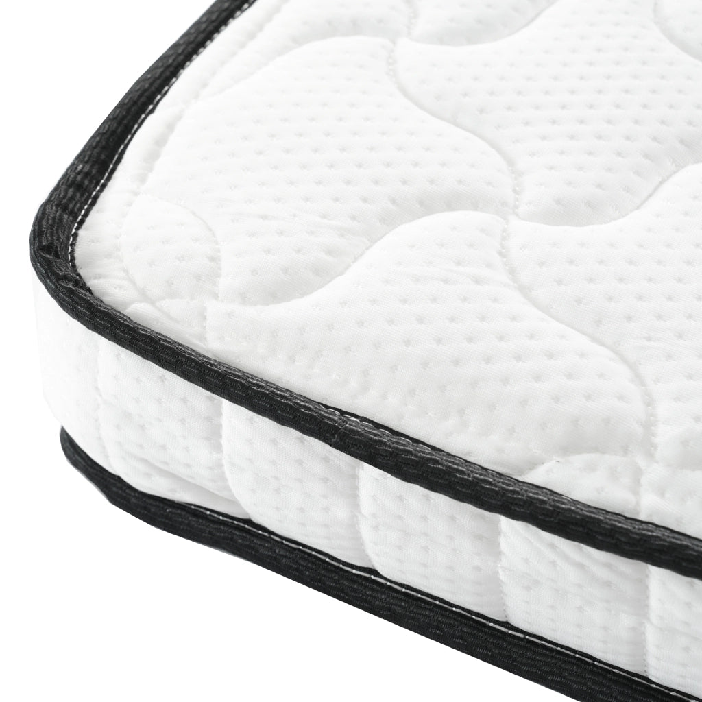 Materasso a molle 90 × 190 cm tessuto e metallo altezza 12 cm bianco ergonomico e arrotolato