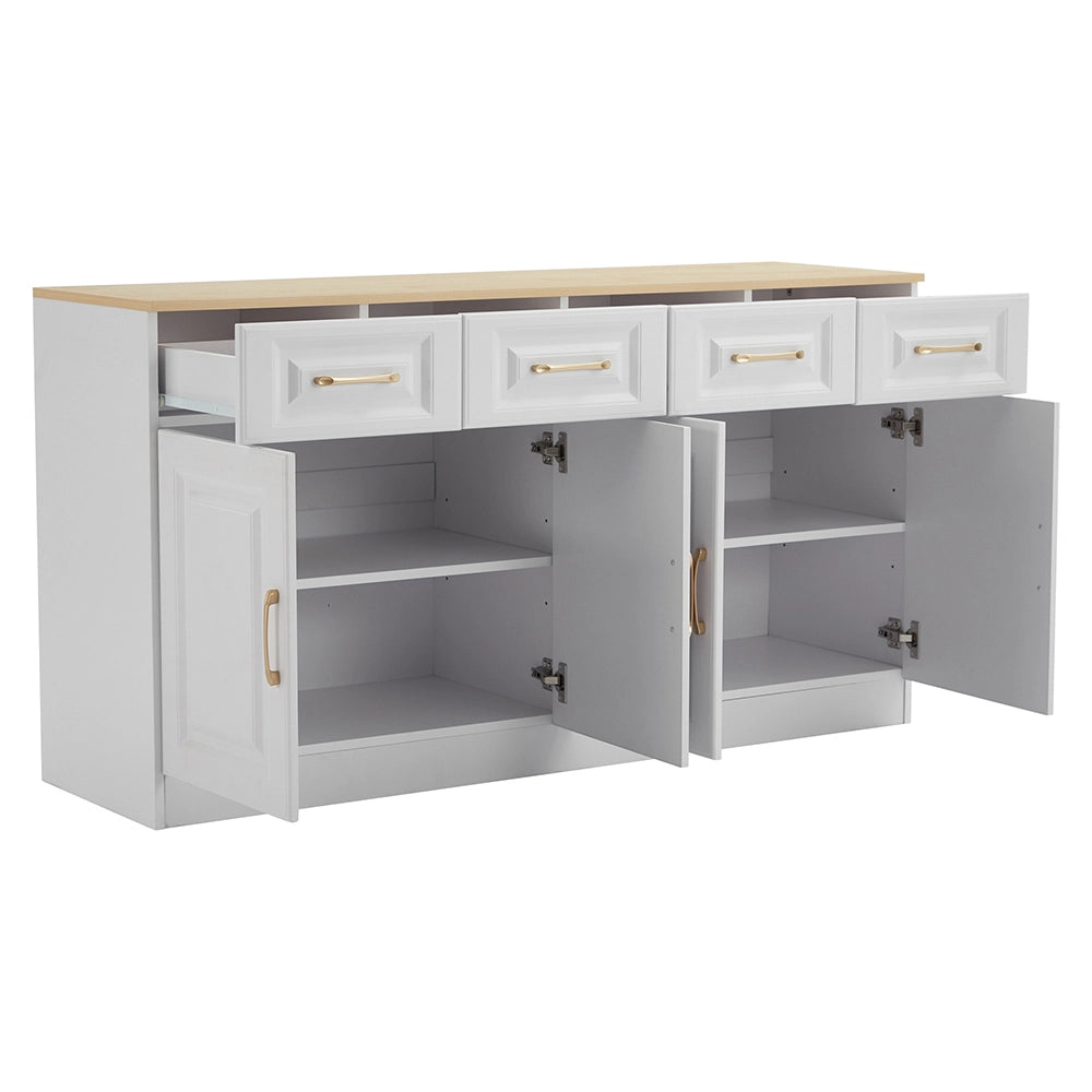 Buffet rurale - Xylo - 4cass+4porte legno bianco 140cm