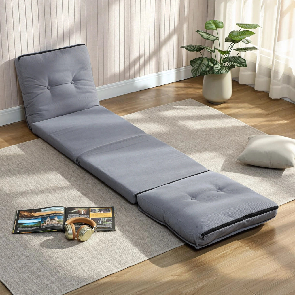 Poltrona reclinabile pieghevole in velluto ¨C zephmum ¨C grigio 59x230x15