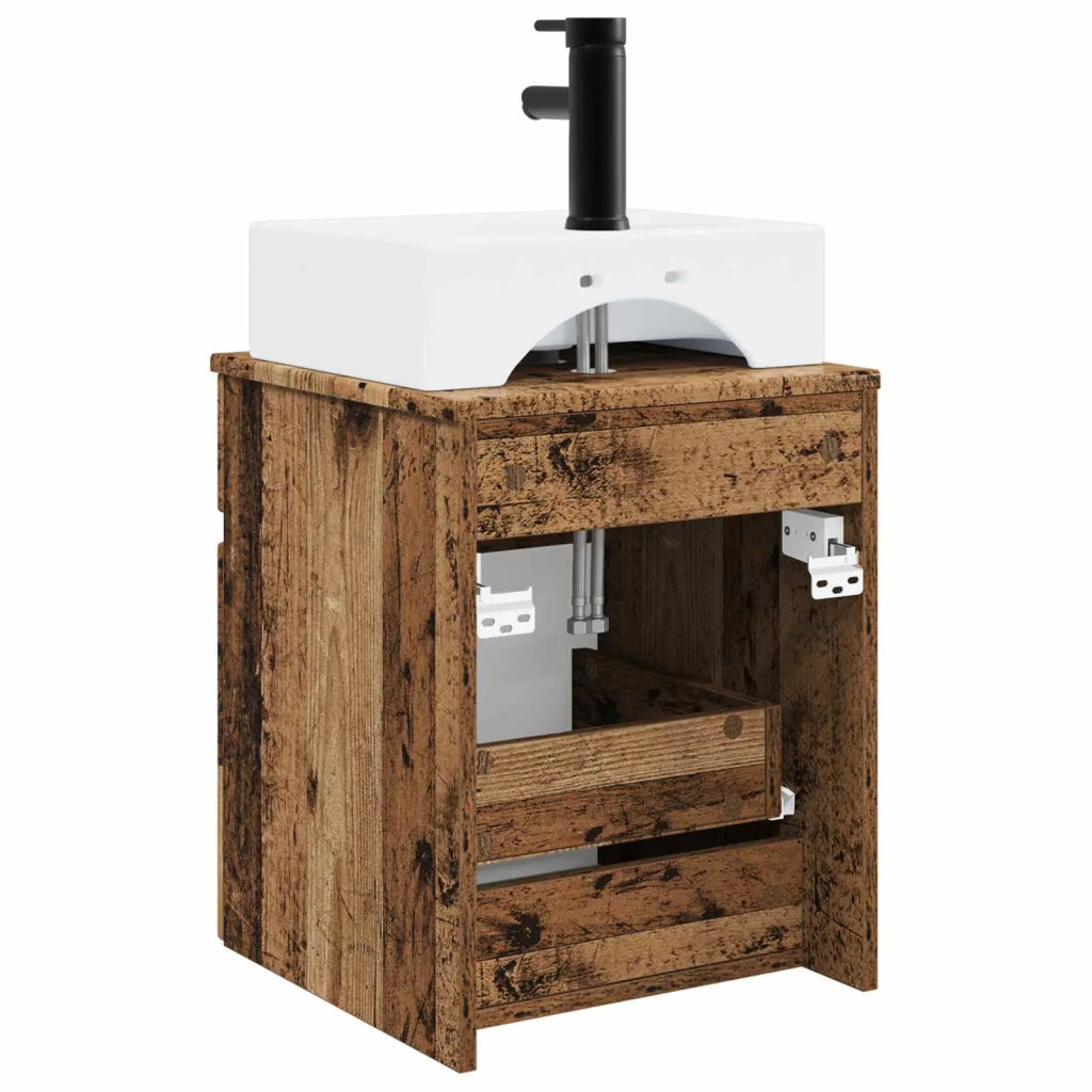 Mobile Lavabo da Parete Legno antico 39 x 41 x 62,5 cm 890580