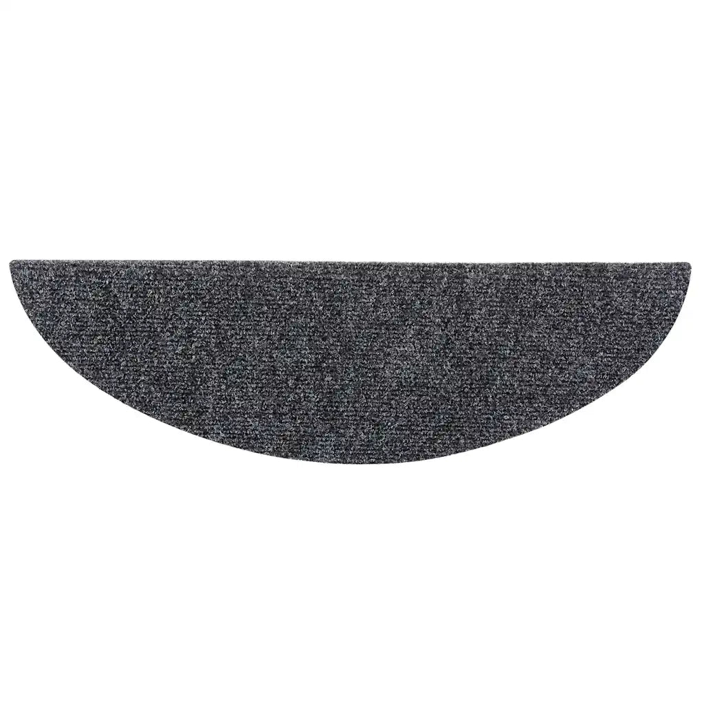 Tappetini per scale autoadesivi 10 pz 56x17x3 cm Grigio scuro semicircolari 149677