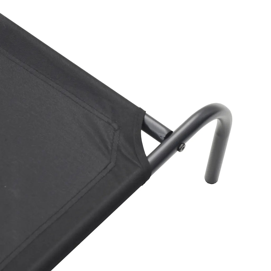 Cuccia per Cani Rialzata Nera 150x90x20cm Tela Oxford e Acciaio