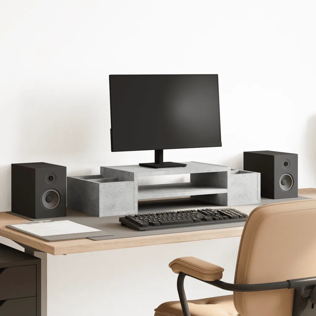 Supporto Monitor con Contenitore Grigio 70x27x15 cm Truciolato CFW3016776