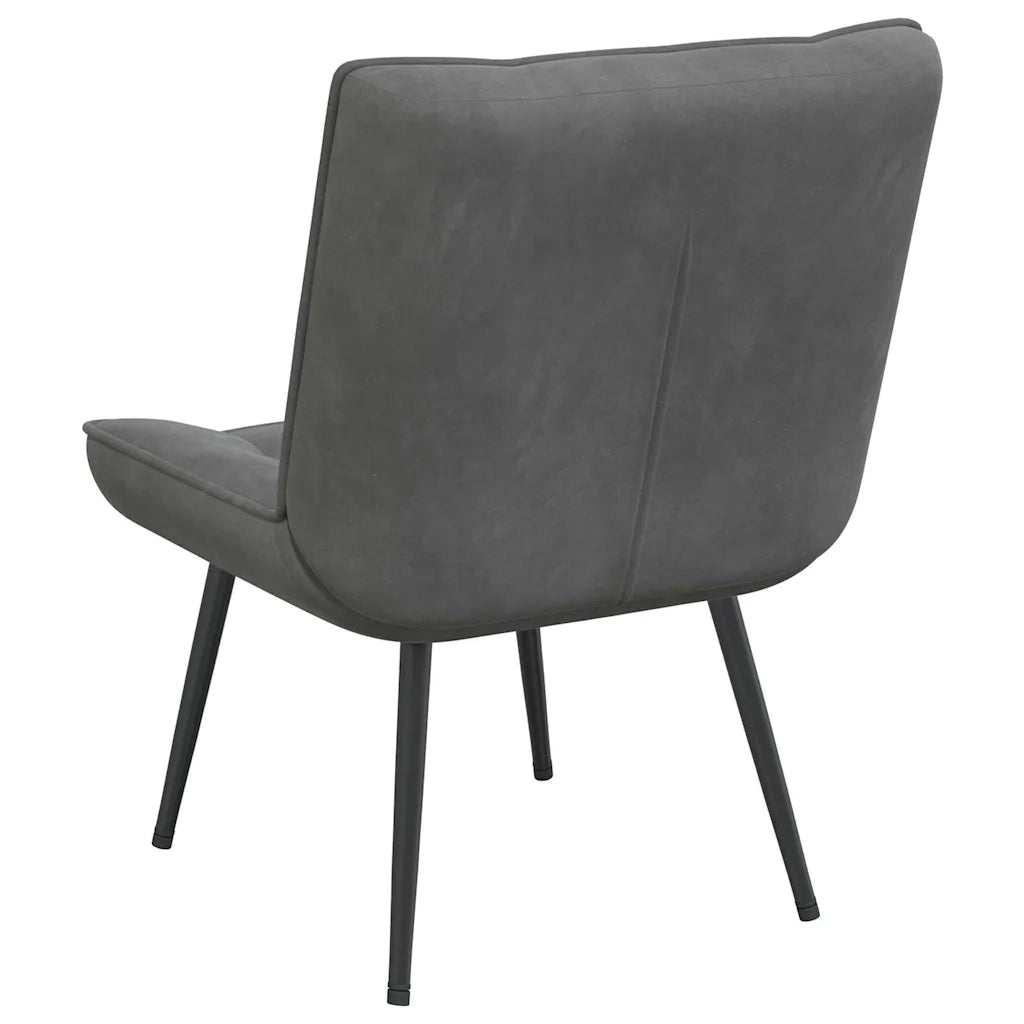 Sedia Relax 64x74x84 cm Grigio Scuro in Velluto CFW8264890