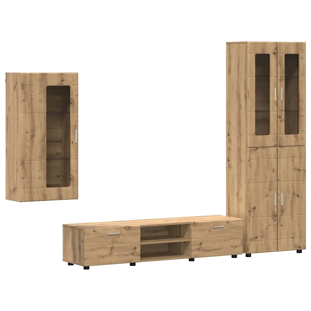 Set mobile TV FLORIN 3 pcs Rovere artigianale Legno multistrato 3397973