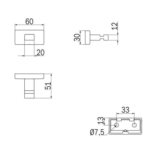 Appendiabiti singolo Inda serie Lea Finitura:: Cromo Nero spazzolato