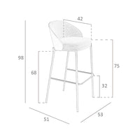 Sgabello in tessuto grigio e noce