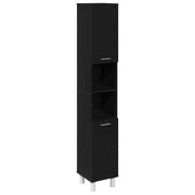 Mobile da Bagno | Armadio da bagno Rovere Nero 30 x 30 x 179 cm Legno multistrato