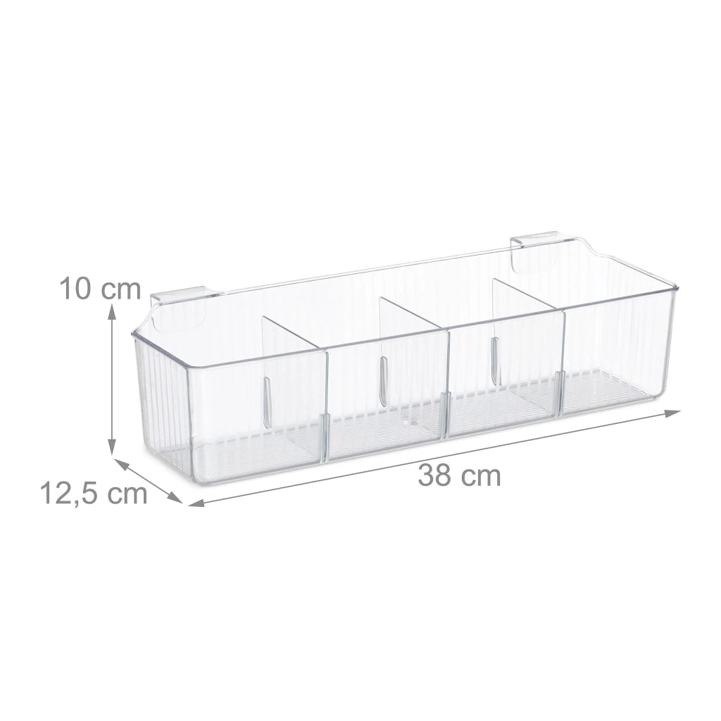 Set di 2 organizzatori sospesi a 4 comparti pratico cucina bagno 30 x 20 x 10 cm in plastica bianca 13_0014554