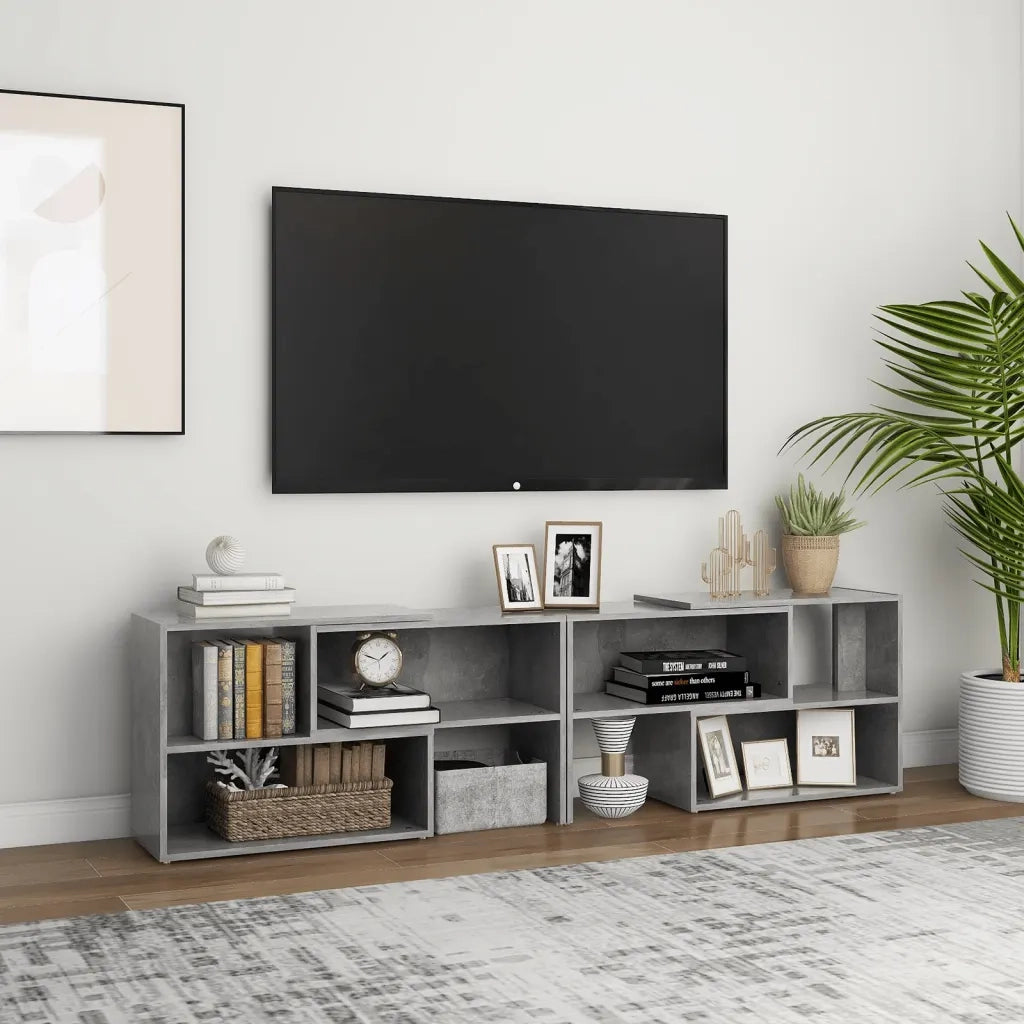 Mobile Porta TV Grigio Cemento 149x30x52cm in Legno Multistrato 808363