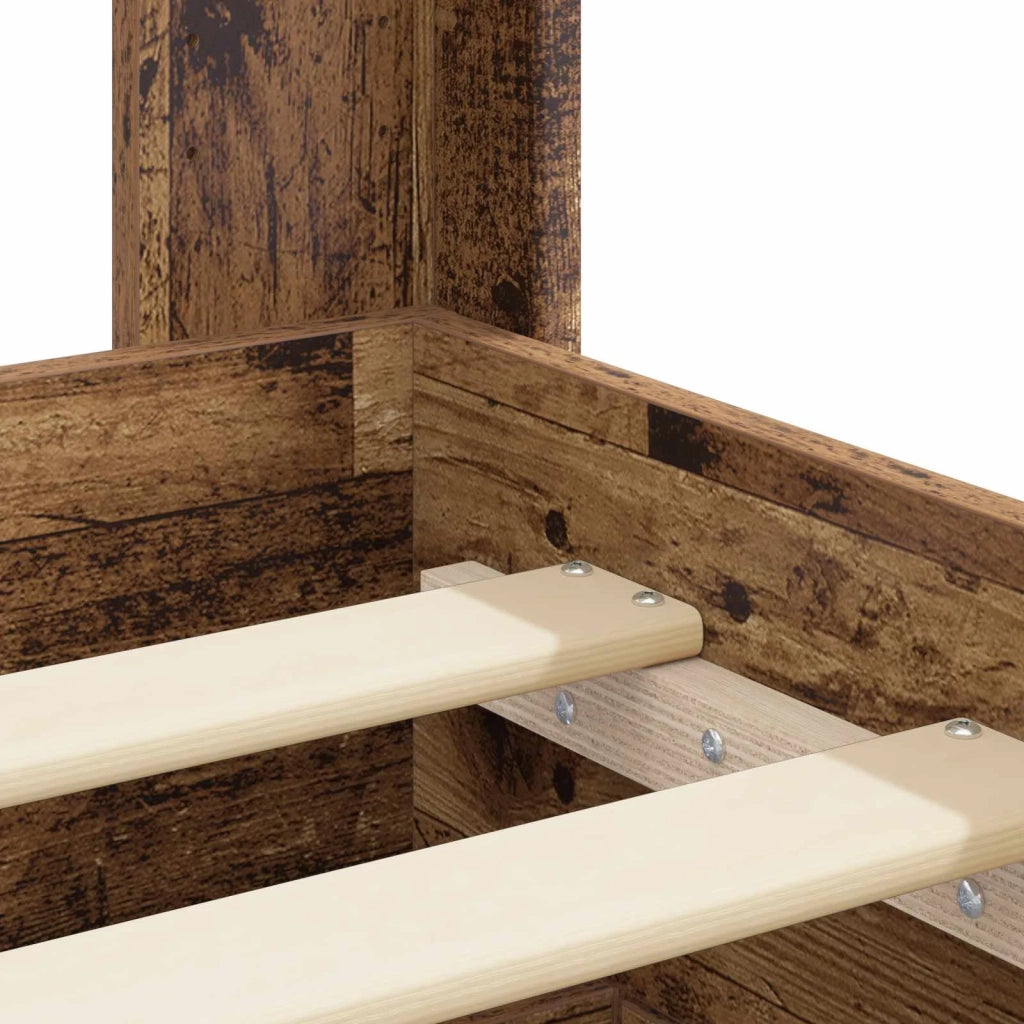 Struttura del letto con stoccaggio e testata Legno antico 3414497