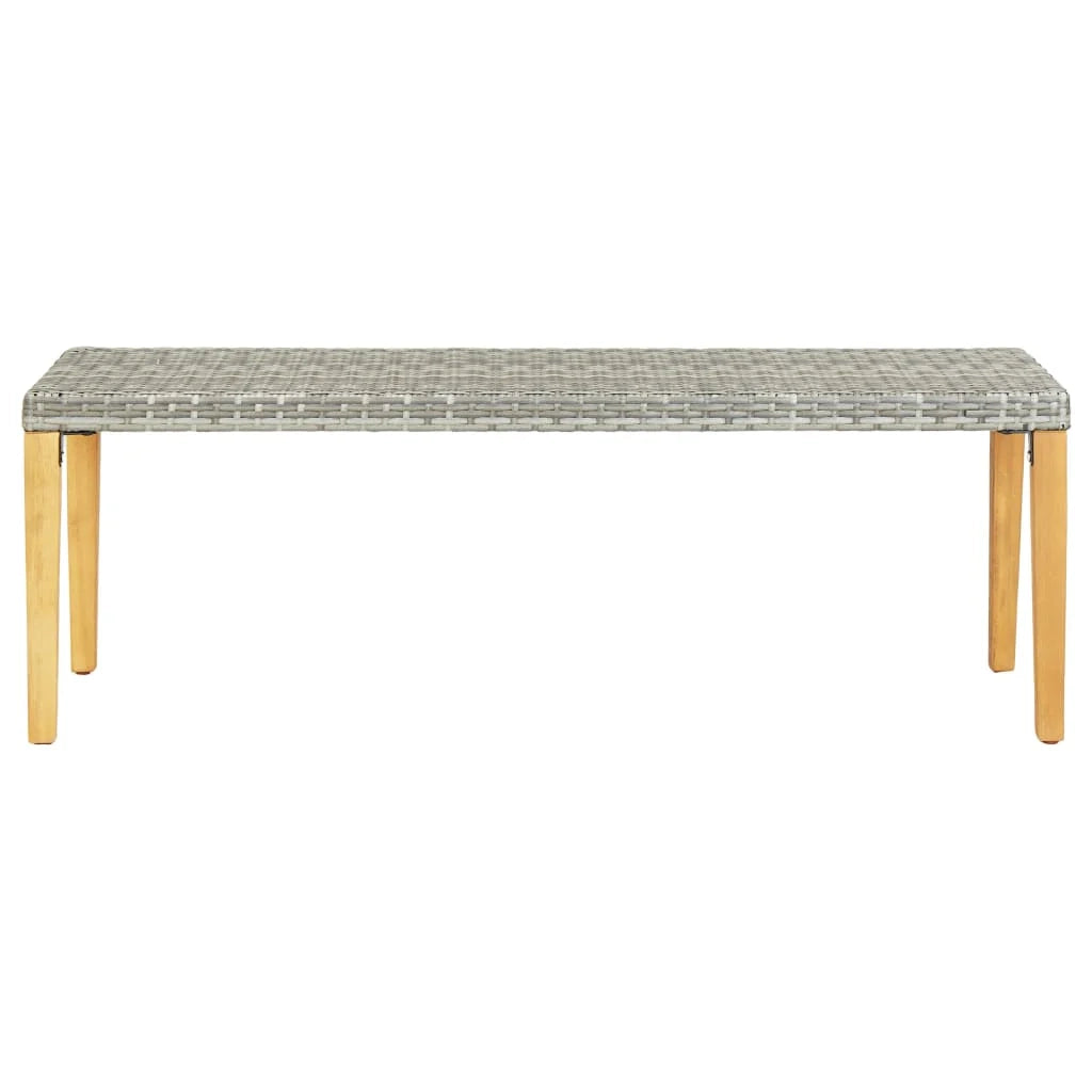 Panca da giardino arredo da giardino per esterni terrazza 80 cm resina intrecciata grigia 02_0011328