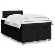 vidaXL Giroletto a Molle con Materasso Nero 120x190 cm in Tessuto