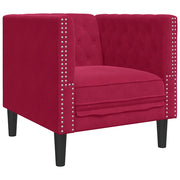 Poltrona | Sedia Relax Chesterfield Rosso Vino in Velluto