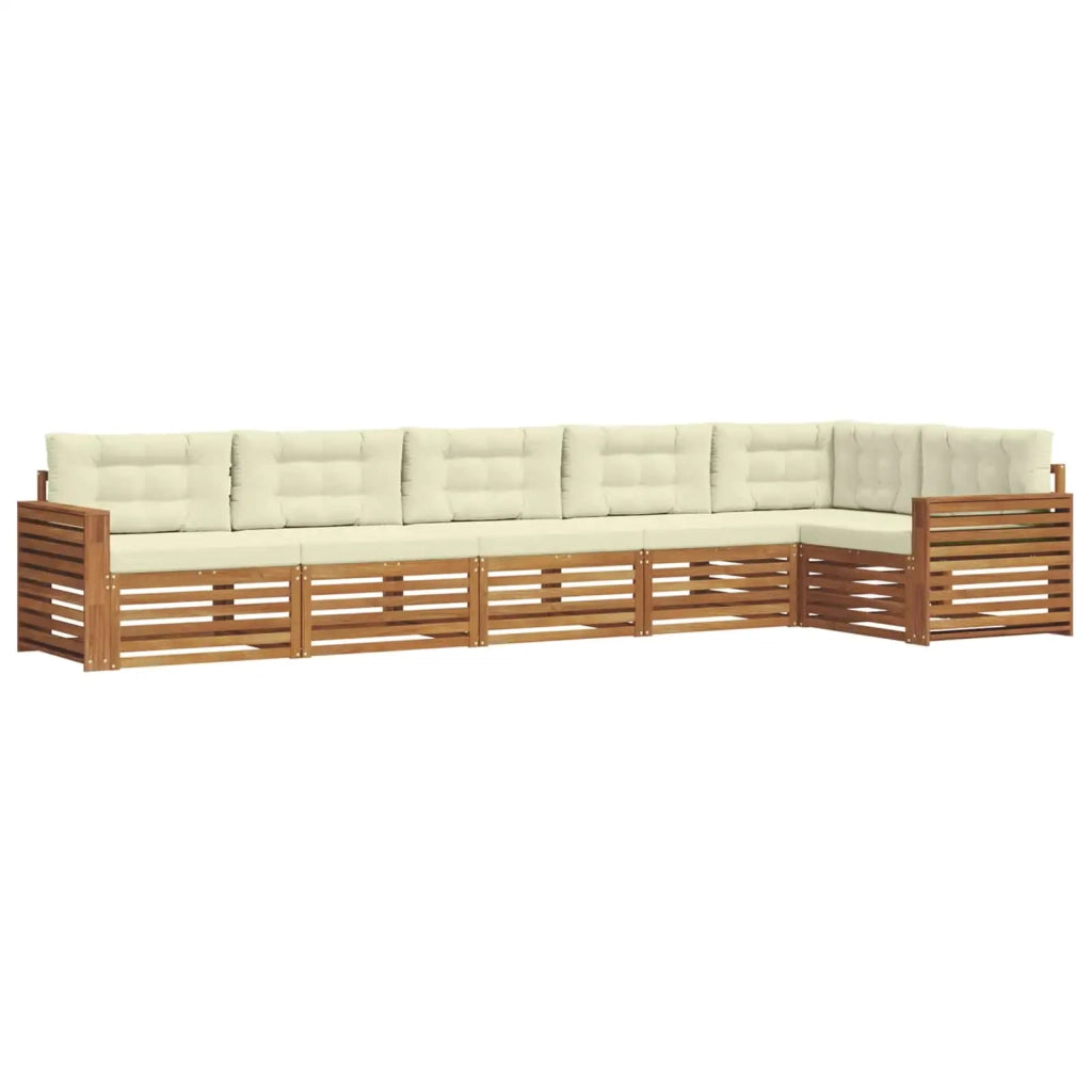 Set di divani da esterno con cuscino 6 pcs Naturale e Crema 3373545