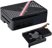 ONF3 - Caso per Raspberry Pi 5 - Ventilatore - Stile e Funzionale - Nero - Raffreddamento Ultra-Silenzioso - Adatto per Raspberry Pi 5 - Modello...