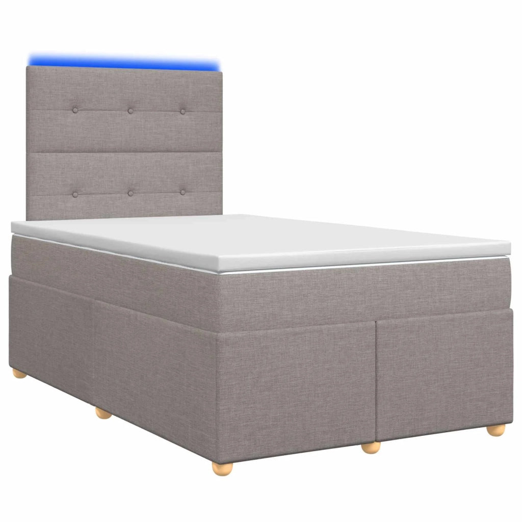 Letto box spring con materasso Tortora 120 x 190 cm Tessuto 3455305