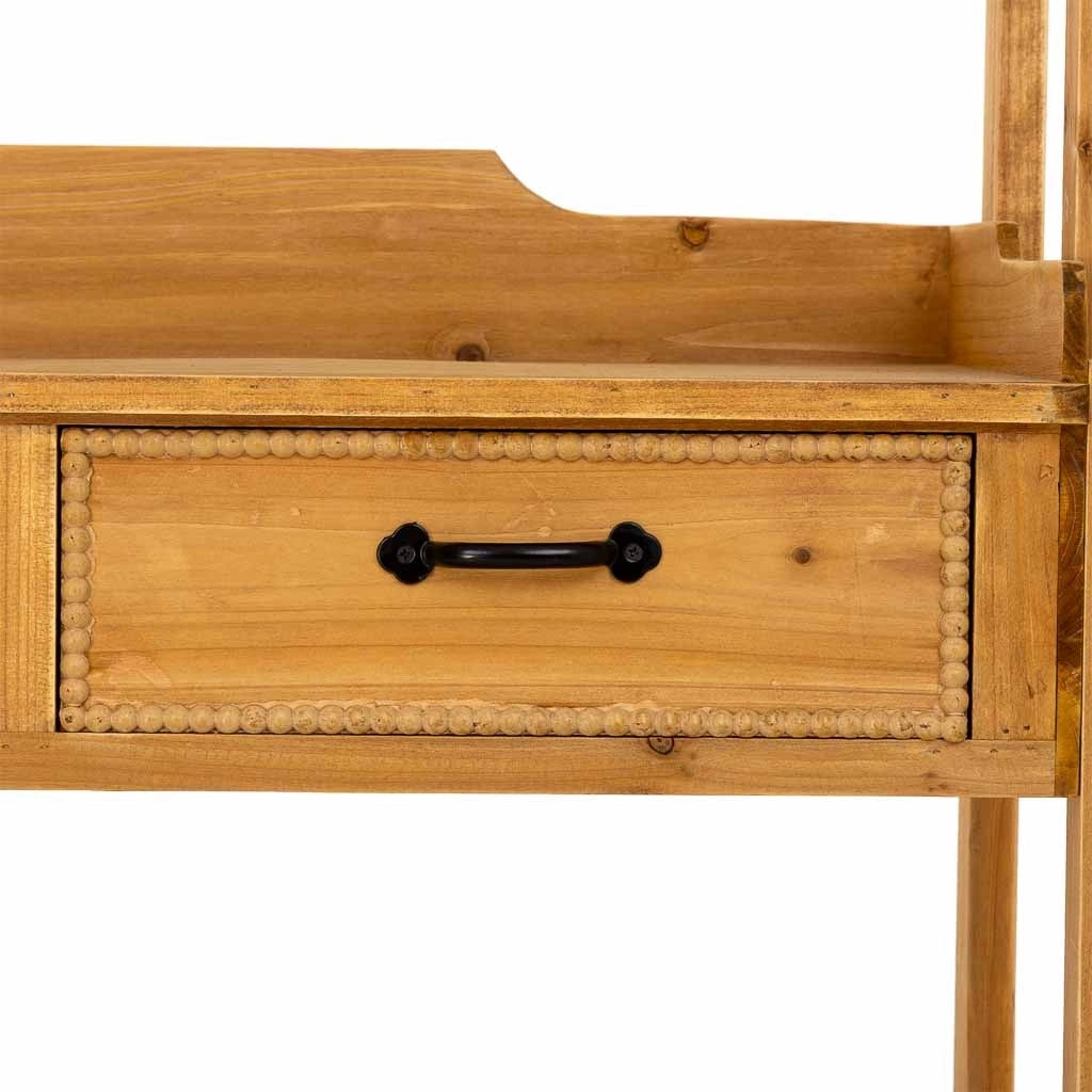 Carrello espositore in legno marrone 105x50x173h cm
