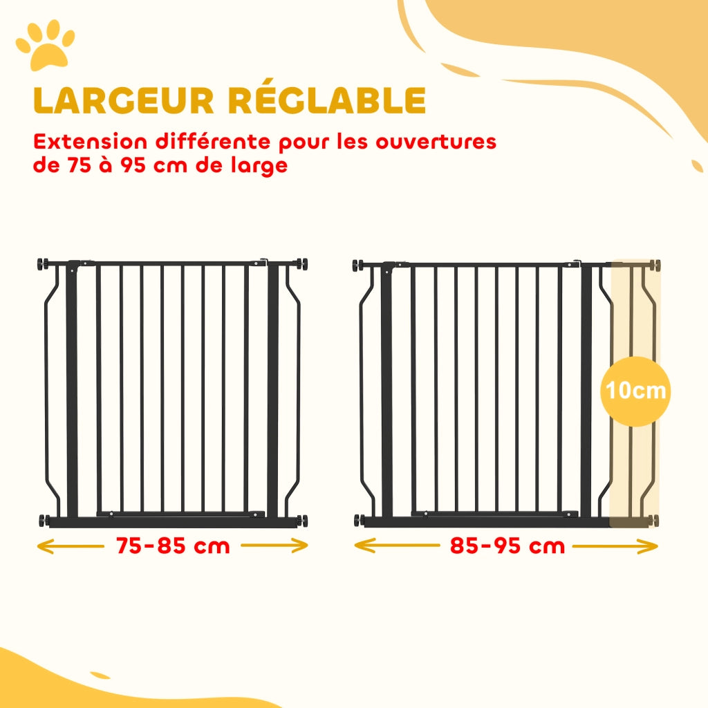 Barriera di sicurezza per animali domestici regolabile senza foratura ¨C Minimal ¨C 75-95x76 cm nero
