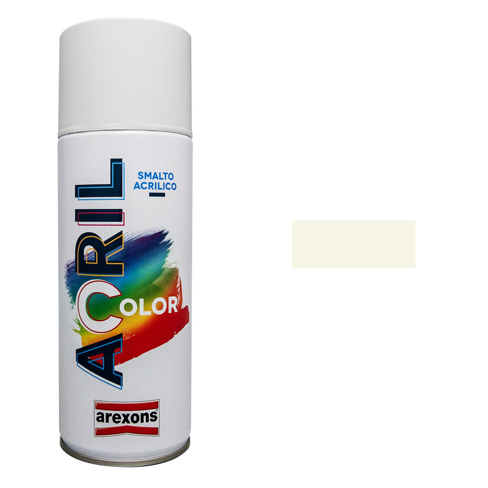 Smalto Spray Acricolor Vernice Acrilica per Metallo Legno Muro Interno Esterno Colore: Bianco Perla