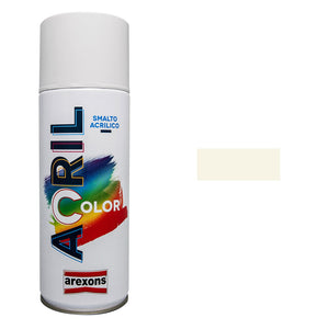 Smalto Spray Acricolor Vernice Acrilica per Metallo Legno Muro Interno Esterno Colore: Bianco Perla