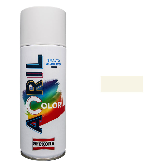 Smalto Spray Acricolor Vernice Acrilica per Metallo Legno Muro Interno Esterno Colore: Bianco Perla