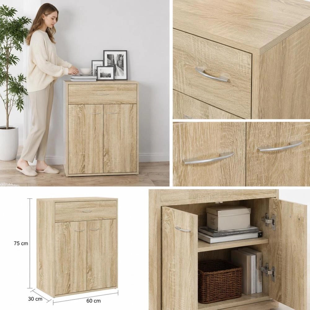 Sideboard Sonoma Oak 60x30x75 Cm Wood Material