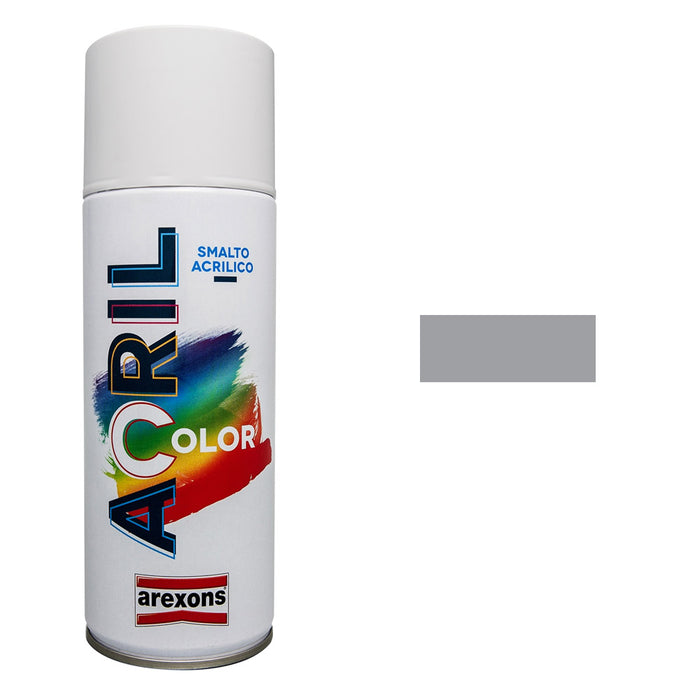 Smalto Spray Acricolor Vernice Acrilica per Metallo Legno Muro Interno Esterno Colore: Grigio Argento