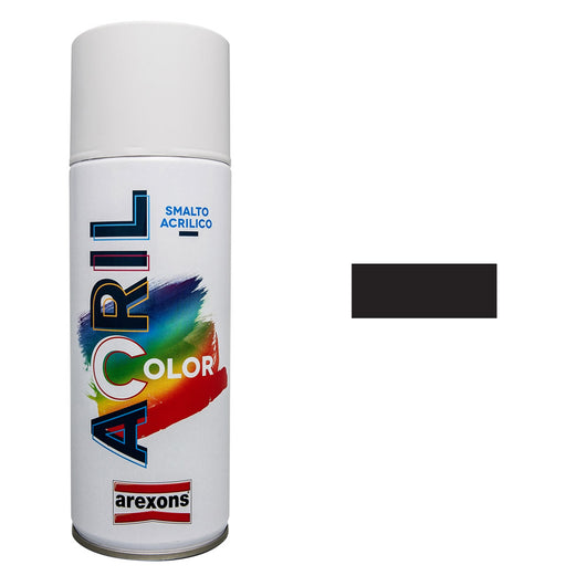 Smalto Spray Acricolor Vernice Acrilica per Metallo Legno Muro Interno Esterno Colore: Nero Opaco
