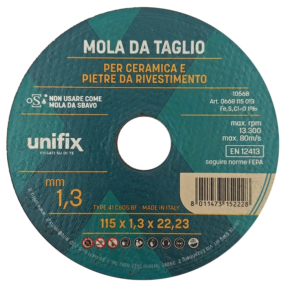 Mola da taglio ceramica top per pietre da rivestimento Ø 115 x 1,3 x 22 mm