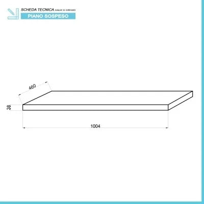 Mensola per lavabo d'appoggio 100 cm in legno rovere fossile  Linea