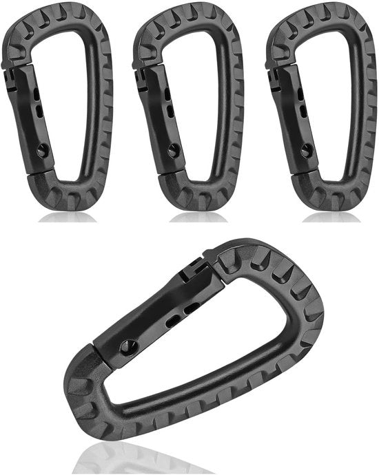 Caricabatterie 4 pezzi - Forma a D - Plastica - Leggera - Antiscivolo - Adatta per attività all'aperto - 8,4 x 5,5 cm - Spine per arrampicata