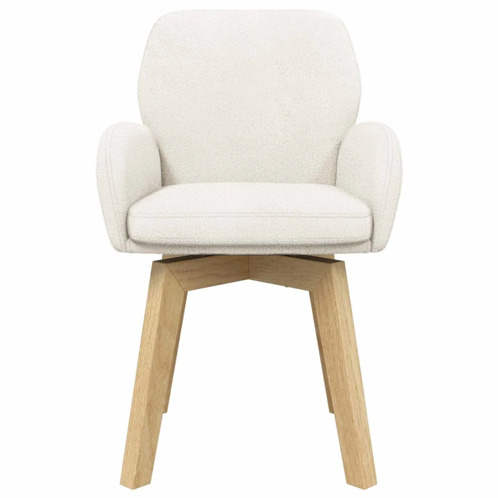 Sedie da pranzo girevoli 6 pz Bouclé Crema 54 x 58 x 87 cm 3428290