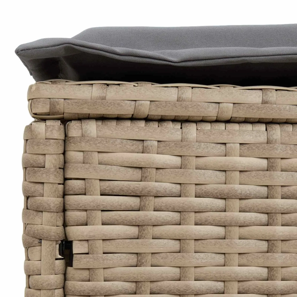 Sedia da giardino-Poggiapiedi da Giardino Beige e Grigio Chiaro 80 x 38 x 42 cm