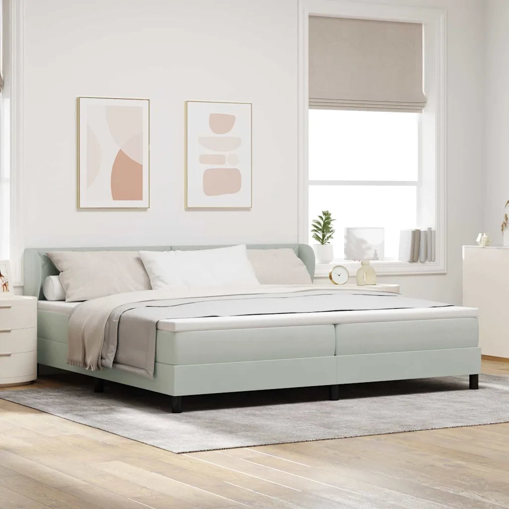 Letto a molle con materasso Grigio chiaro 200 x 200 cm Velluto 3340460