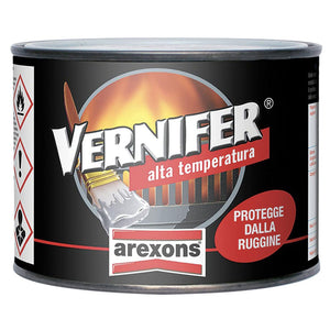Vernifer Alta Temperatura Smalto Vernice Stufe Barbecue 400° Antiruggine Arexons Colore: Nero, Formato: 500 ml