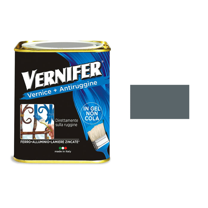 Vernice Antiruggine Vernifer Brillante Satinata Metallizzata Interno Esterno Colore: Grigio Medio Brillante