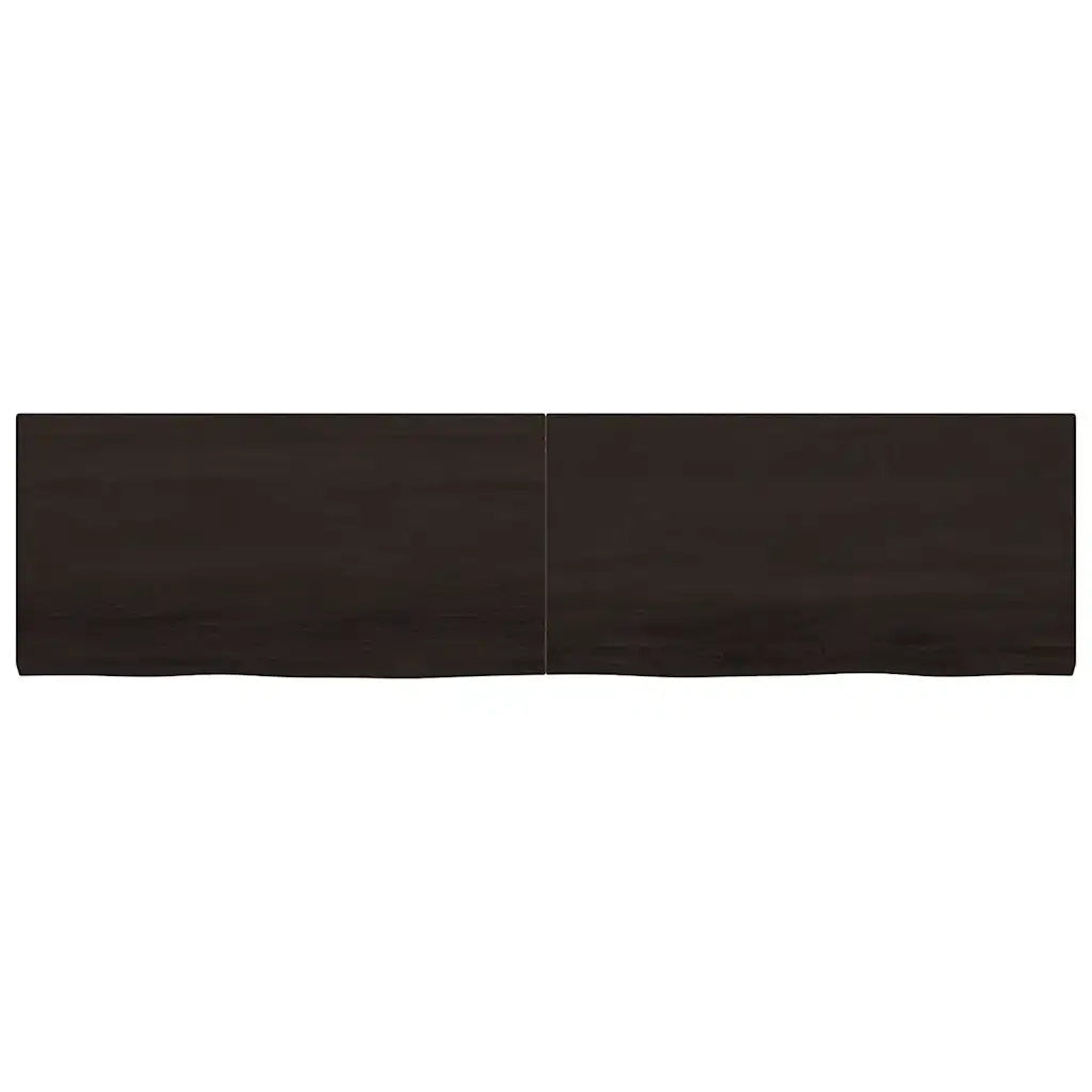 Piano Tavolo Marrone 200x50x(2-4) cm Rovere Massello Trattato