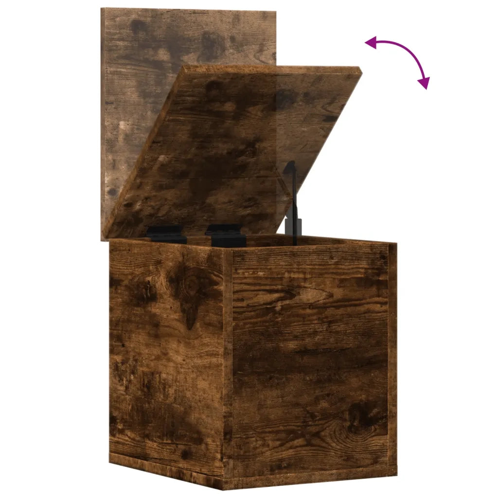 vidaXL Contenitore Portaoggetti Rovere Fumo 30x35x35 cm in Truciolato
