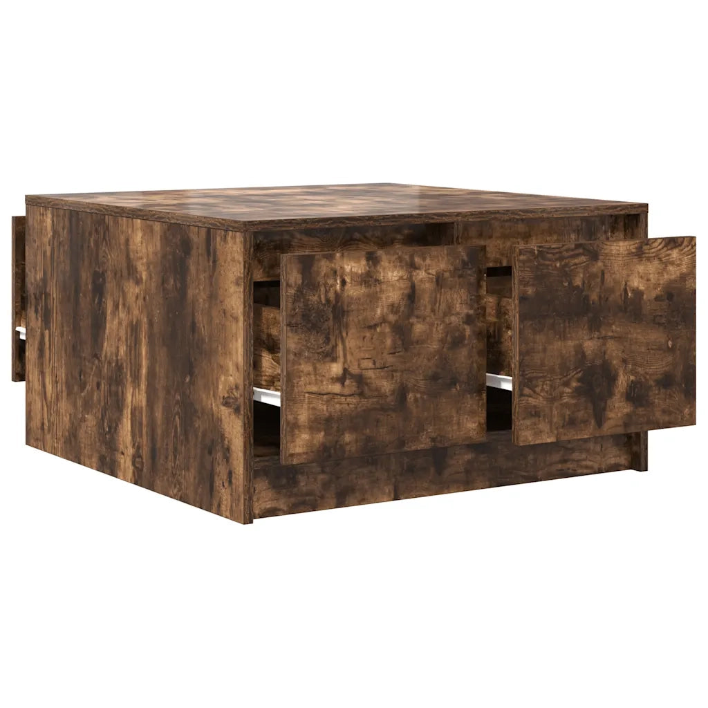 Tavolino da Salotto con Cassetti Rovere Fumo 70,5x70x40 cm 3328412