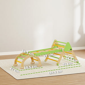 Gioco per Bambini 8 in 1 con Triangolo Parete Liscia e Arco 191.5x74.5x63 cm in Legno di Pioppo e Pino