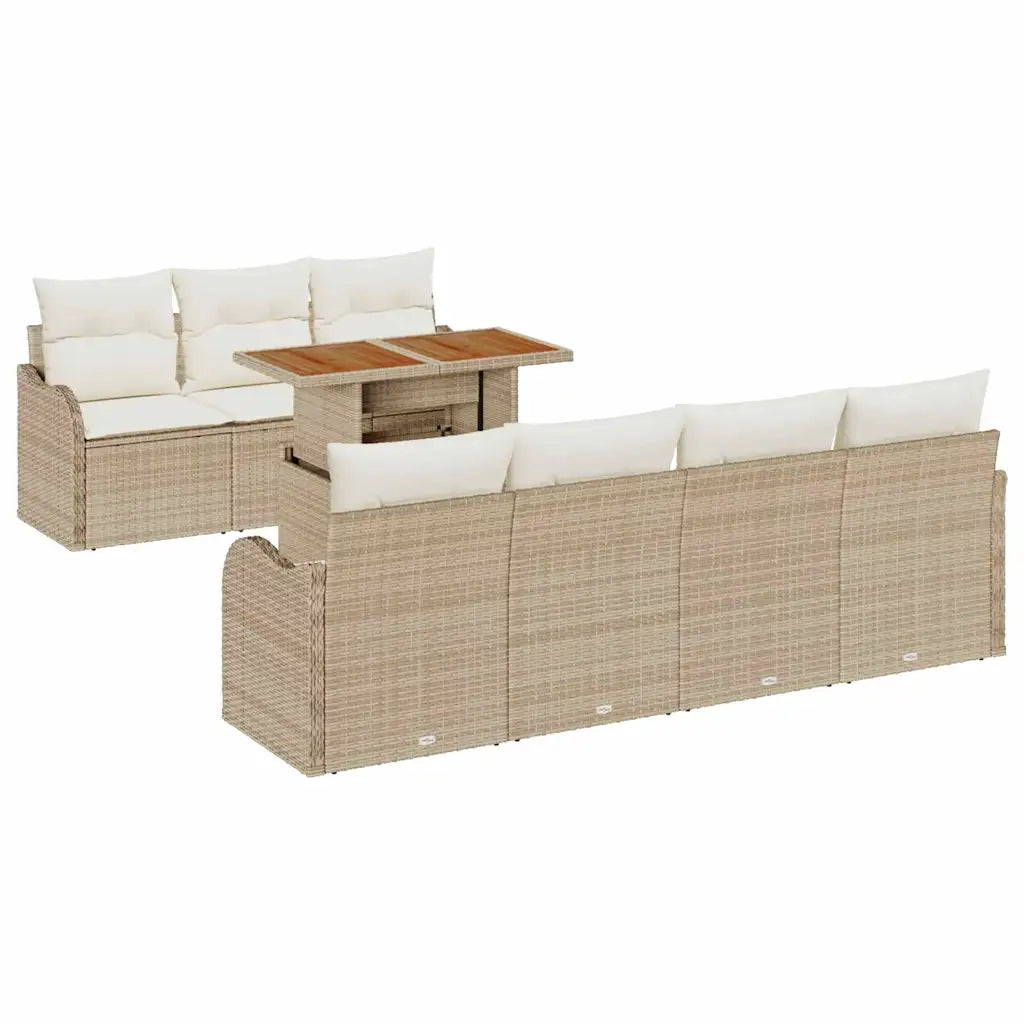 Set Divano da Giardino 8 pcs Beige Poly Rattan 3358157
