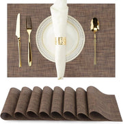 Set di placemats in PVC - 8 pezzi - 30*45*0,1cm - Lavabili - Antiscivolo - Resistente al calore - Placemats in PVC - Adatti per cucine, tavoli da pranzo, hotel - Placemats in PVC semplici e tessuti - Adatti per bicchieri, piatti e tazze in ceramica