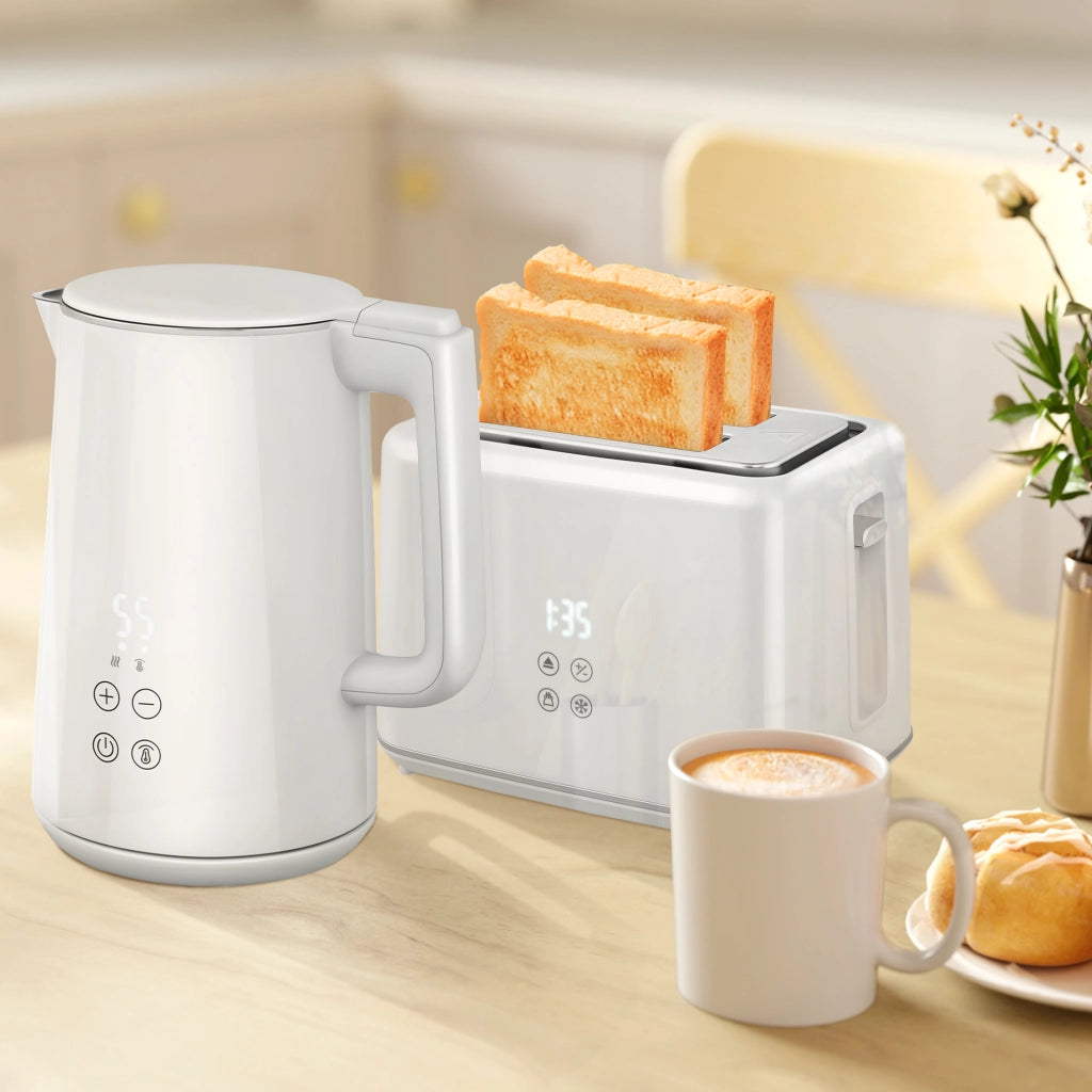 Bollitore e Tostapane ¨C zephmum ¨C Inox 1.5L 2200W Tostapane 2 Fette Crema
